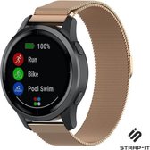 Strap-it Smartwatch bandje Milanees - geschikt voor Garmin vivoactive 4 45mm / Garmin Venu 2 - rosé goud