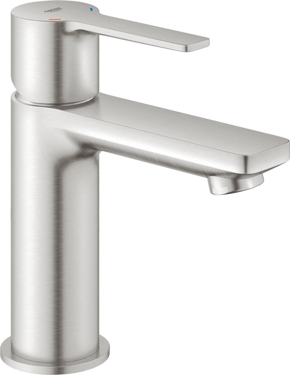 GROHE Lineare New Wastafelkraan XS - Extra lage uitloop - Met push open waste - Supersteel