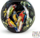 Design vaas Bol - Fidrio PARROTS - glas, mondgeblazen bloemenvaas - diameter 40 cm