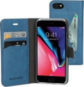 Mobiparts hoesje geschikt voor Apple iPhone 7/8/SE(2020/2022) - Wallet/Boekhoesje - Eco Leer - Magneet Sluiting - Opberg vakken - Blauw