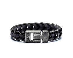 Josh Heren Armband Leer;Metaal  -  Zwart