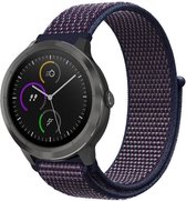 Nylon Smartwatch bandje - Geschikt voor  Garmin Vivomove HR nylon bandje - paars-blauw - Horlogeband / Polsband / Armband