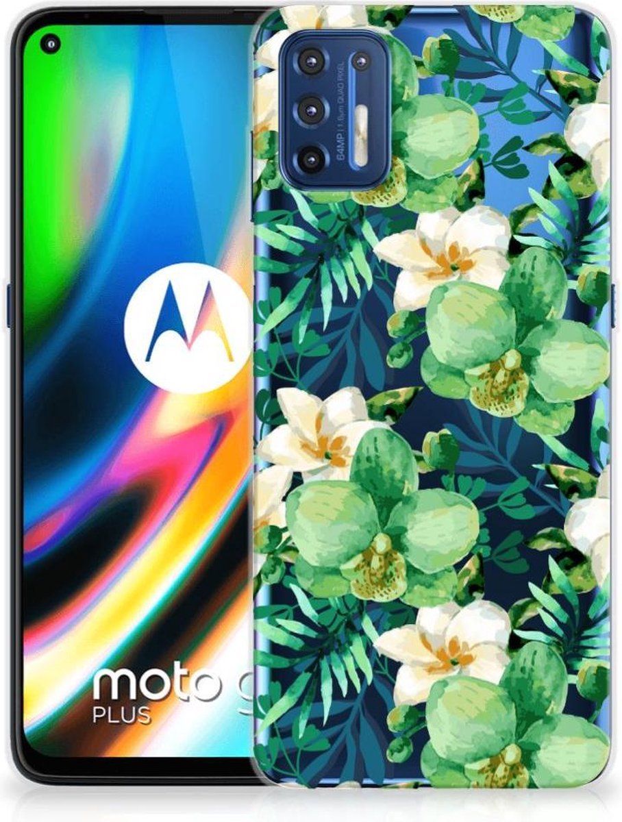 Motorola Moto G9 Plus TPU Case Orchidee Groen