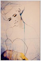 JUNIQE - Poster in kunststof lijst Aquarel mode-illustratie -60x90