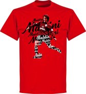 Paolo Maldini Milan Script T-Shirt - Rood - XS