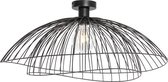 QAZQA pua - Design Plafondlamp - 1 lichts - Ø 66 cm - Zwart -  Woonkamer | Slaapkamer | Keuken