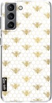 Casetastic Samsung Galaxy S21 4G/5G Hoesje - Softcover Hoesje met Design - Golden Honey Bee Print