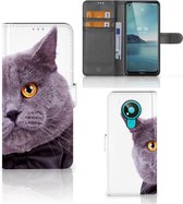 Telefoonhoesje Nokia 3.4 Flipcover Case Kat