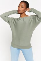 LOLALIZA Trui met studs op de schouders - Khaki - Maat S
