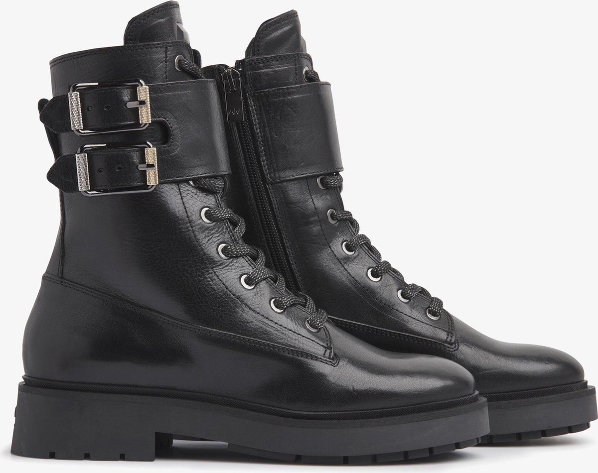VIA VAI Alexis Zoey Biker Boots - Veterboots - Zwart - Maat 39 | bol.com