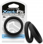 #18 Xact-Fit Cockring 2-Pack - Black - Cock Rings - black - Discreet verpakt en bezorgd