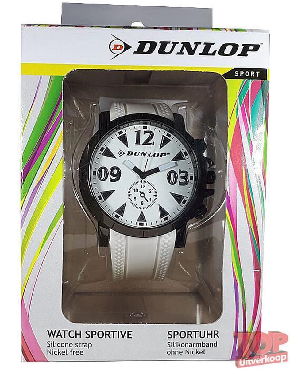 Dunlop Sport Quartz Horloge Racing (Wit-zwart)