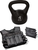 Tunturi - Fitness Set - Gewichtsvest 10 kg - Kettlebell 4 kg