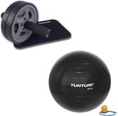 Tunturi - Fitness Set - Trainingswiel - Gymball Zwart 55 cm