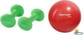 Tunturi - Fitness Set - Neopreen Dumbbellset 2 x 4 kg - Gymball Rood 75 cm