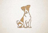 Wanddecoratie - Hond - Jack Russel 1 - S - 58x39cm - Eiken - muurdecoratie - Line Art