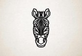 Wanddecoratie - Zebra 2 - M - 87x42cm - Zwart - muurdecoratie - Line Art