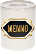 Menno naam cadeau spaarpot met gouden embleem - kado verjaardag/ vaderdag/ pensioen/ geslaagd/ bedankt