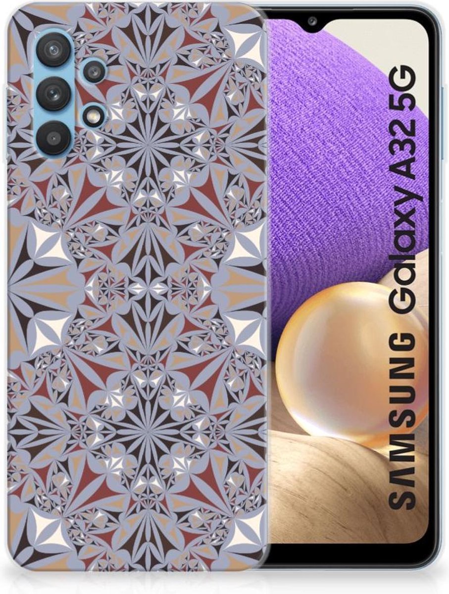 Samsung Galaxy A32 5G TPU Siliconen Hoesje Flower Tiles
