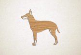 Wanddecoratie - Hond - Manchester Terrier 1 - XS - 25x26cm - Eiken - muurdecoratie - Line Art