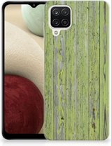 Cover Case Samsung Galaxy A12 Smartphone hoesje Green Wood