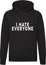 I Hate Everyone hoodie | ik haat iedereen | grappig | cadeau | sarcasme | zwart | ontspannen | sweater |  unisex | capuchon