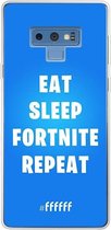 6F hoesje - geschikt voor Samsung Galaxy Note 9 -  Transparant TPU Case - Fortnite - Eat Sleep Fortnite Repeat #ffffff