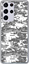 6F hoesje - geschikt voor Samsung Galaxy S21 Ultra -  Transparant TPU Case - Snow Camouflage #ffffff