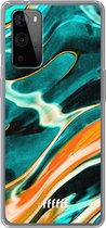 6F hoesje - geschikt voor OnePlus 9 Pro -  Transparant TPU Case - Fresh Waves #ffffff