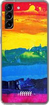 6F hoesje - geschikt voor Samsung Galaxy S21 -  Transparant TPU Case - Rainbow Canvas #ffffff