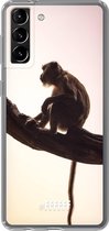 6F hoesje - geschikt voor Samsung Galaxy S21 Plus -  Transparant TPU Case - Macaque #ffffff