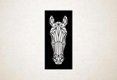 Line Art - Paard vierkant - L - 109x50cm - Zwart - geometrische wanddecoratie
