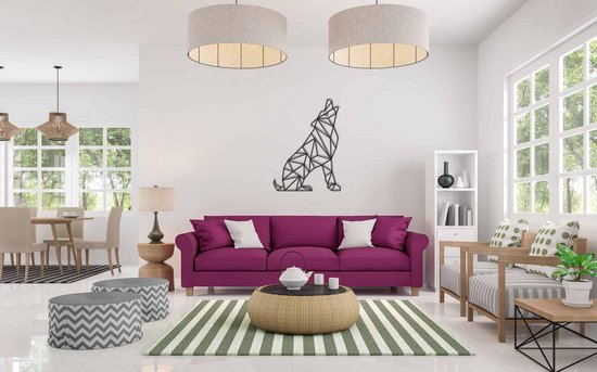 Line Art - Wolf 7 - S - 60x44cm - décoration murale géométrique