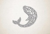 Line Art - Walvis 2 - XS - 25x29cm - Wit - geometrische wanddecoratie