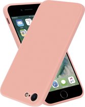 ShieldCase geschikt voor Apple iPhone 7 / 8 vierkante silicone case - roze