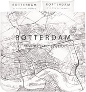 BINK City Dekbedovertrek Rotterdam lits-jumeaux 240x200/240 cm wit/zwart (inclusief 2 kussenslopen 60x70 cm)