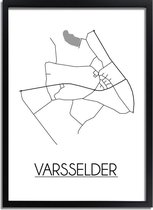 Varsselder Plattegrond poster A4 + fotolijst zwart (21x29,7cm) - DesignClaud