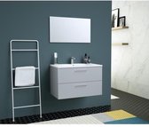 GLOSSY Badkamermeubel met wastafel L 80 cm - Glanzend gelakt lichtgrijs