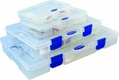 Predox T&G Tainer - Viskoffer - Kunstaasbox - 35x23x5cm - Wormproof - 6 vaks - verstelbare vakindelingen - Transparant