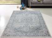 Flycarpets Solva Vintage Vloerkleed - Grijs / Blauw - Laagpolig Tapijt Woonkamer - 200x290 cm