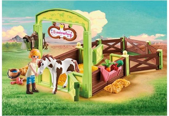 PLAYMOBIL Spirit Abigail & Boomerang met paardenbox - 9480