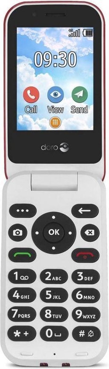 Doro 7030 - 4G Red/White Smart Clamshell (Whatsapp/Facebook)