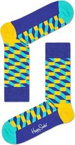 Happy Socks Filled Optic Blauw/Groen/Geel, Maat 41/46