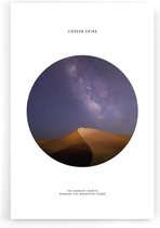 Walljar - Starry Night Mingsha Mountain - Muurdecoratie - Canvas schilderij