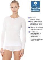 Brubeck Comfort Dames Ondergoed Shirt Lange Mouw - Naadloos Ondershirt Elastisch Katoen - Wit S