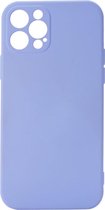 Shop4 - iPhone 12 Pro Hoesje - Back Case Mat Licht Blauw