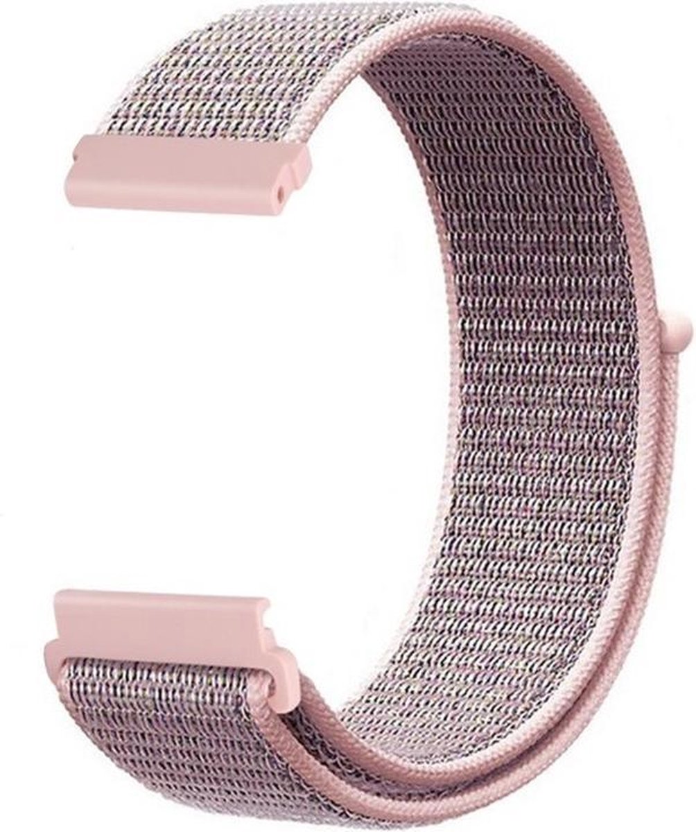 123watches nylon band - roze zand - - Geschikt voor Polar Ignite / Ignite 2 / Ignite 3 / Pacer / Unite / Overige smartwatches met 20mm bandje