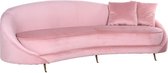 Bank met 2 kussens roze velvet velours (r-000SP38331)