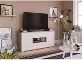 STAR TV-kast 2 deuren 2 laden - Eik en wit decor - B 150 x D 42 x H 67cm