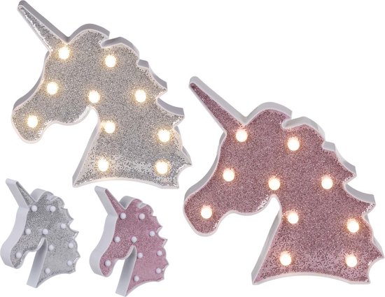 Eenhoorn Glitter LED-Licht - Kinderkamer Decoratie, Verlichting met Willekeurige Uitvoering
